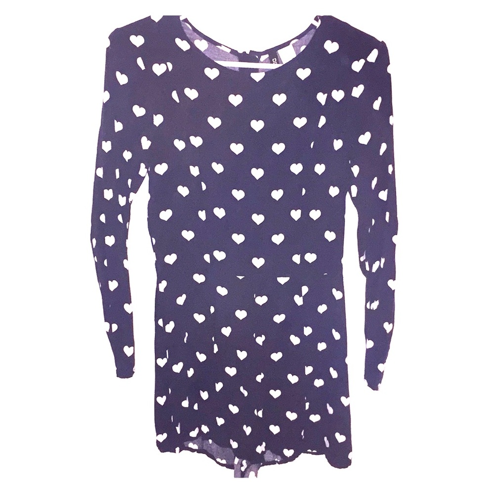 Navy Blue and white hearts H&M romper